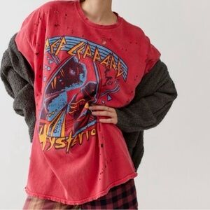 Def Leopard Distressed tshirt dress by urban outfitters